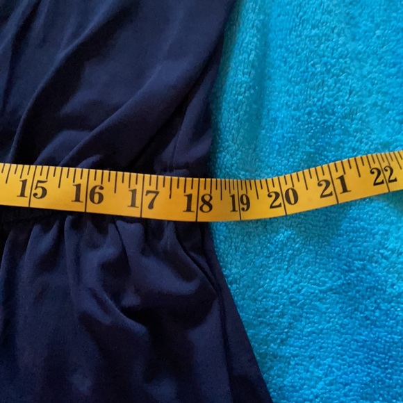 Ambiance Navy Blue Romper with Gold Zipper 3X - Picture 5 of 7